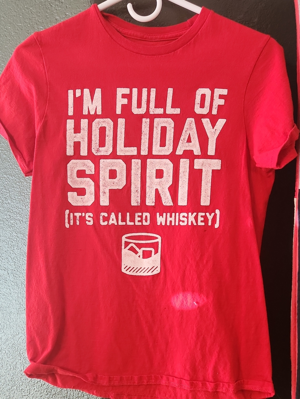 Red Holiday Spirit Graphic Tee - Unbranded